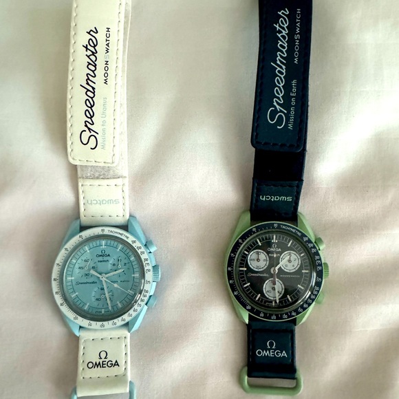 Omega speedmaster swatch dark blue and sky blue - Picture 3 of 4